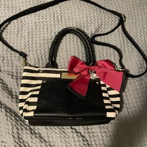 Betsey Johnson Black and White Shoulder Bag